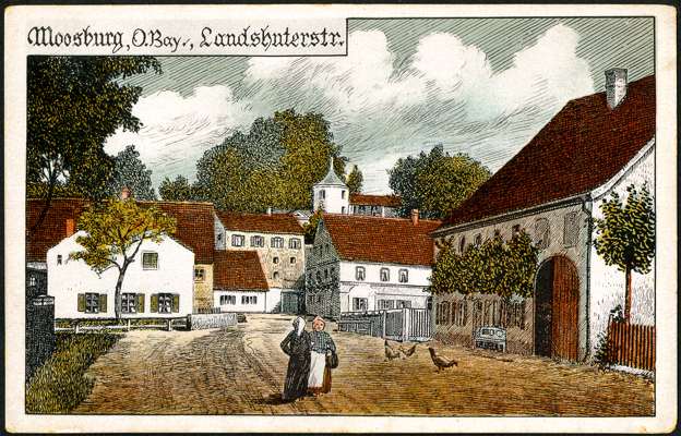 Moosburg,Landshuterstrasse, Postkarte 1900