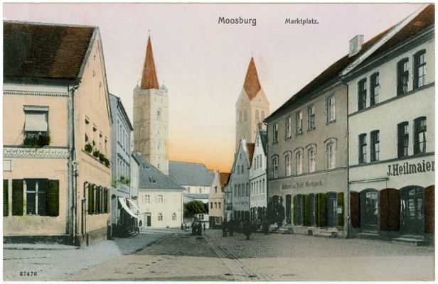Moosburg Marktplatz, Postkarte 17. Mai 1906
