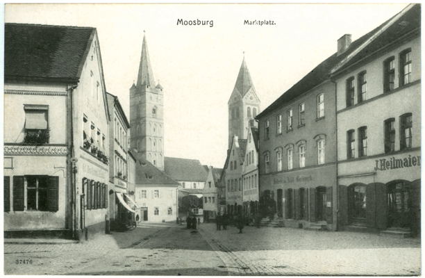 Moosburg Marktplatz, Postkarte um 1905