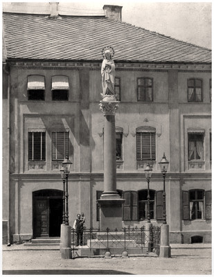 Mariensule vor dem Hummel-Haus, Postkarte 1893