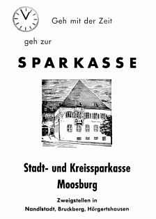 Anzeige der Stadt- und Kreissparkasse Moosburg  1955