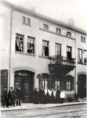 Stadtplatz, Schubert-Haus, Postkarte vom 8.4.1909
