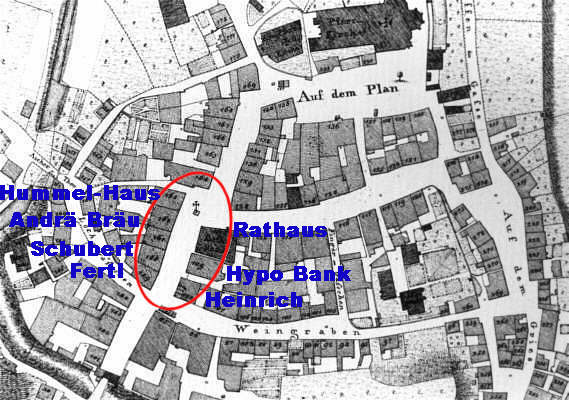 Ausschnitt aus dem Stadtplan von 1812