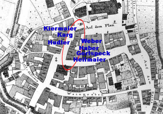 Ausschnitt aus dem Stadtplan von 1812