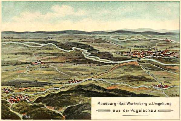 Moosburg - Bad Wartenberg und Umgebung, Postkarte um 1900