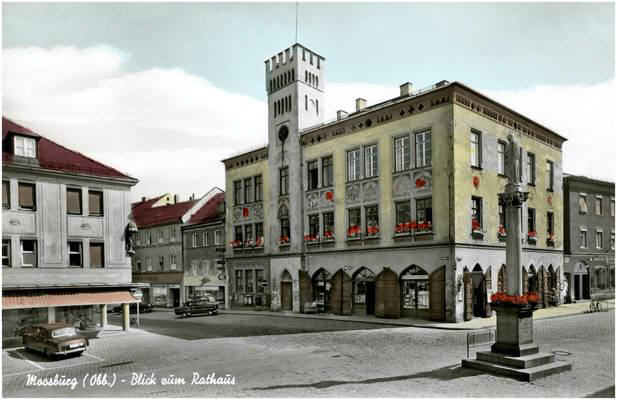 Moosburg Rathaus, Postkarte um 1960