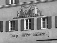 Stadtplatz / Ecke Weingraben, Bckerei Joseph Heinrich, heute Farben Pichler