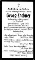 Sterbebildchen Georg Lachner, *1853 †1937