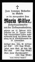 Sterbebildchen Maria Piller, *17.02.1853 †21.01.1930