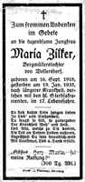 Sterbebildchen Maria Zilker *16.09.1918 †18.01.1935