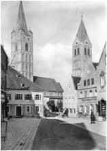 Stadtplatz 1930, Blick zur Johanniskirche